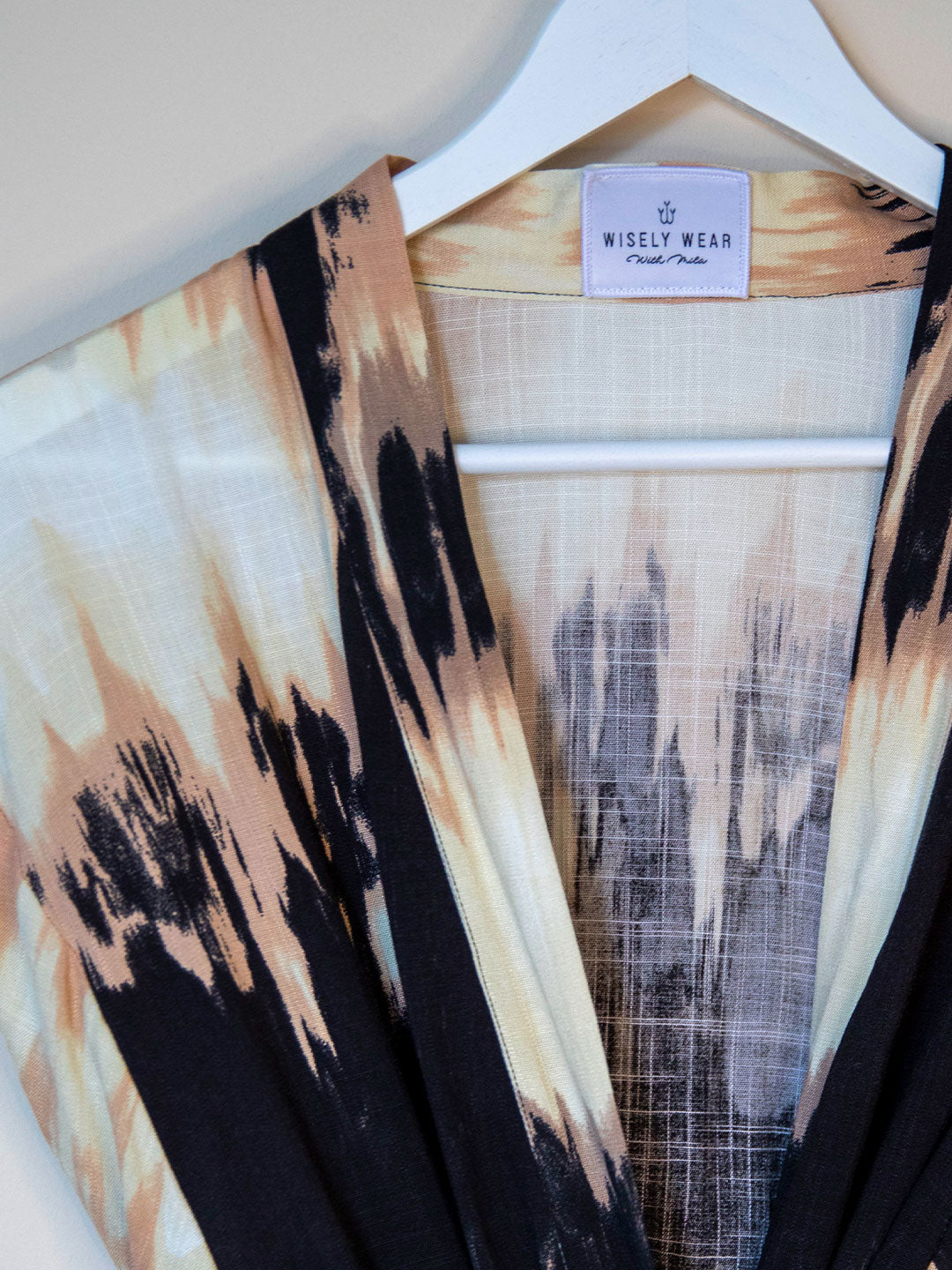 Batik Black and Beige - Long Kimono